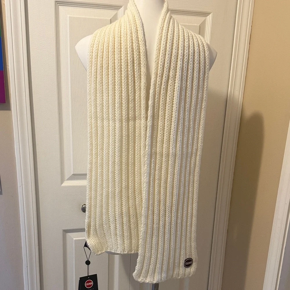 COLMAR Italian Cream Knit Wool-blend Scarf